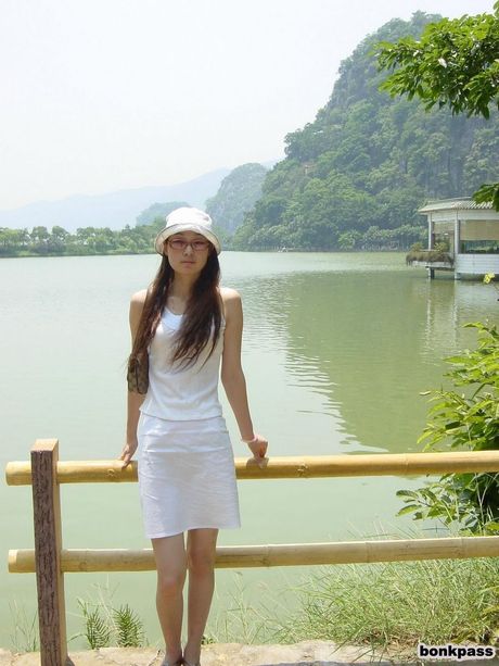 Very sexy Chinese girlfriend with a pair of lovely long legs