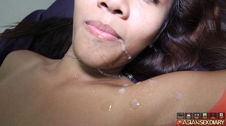 Asian teen Leena gets her shaved pussy licked and dicked by her boyfriend