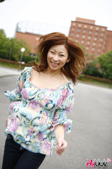 Hot Asian Keiko Morikawa demonstrates her big ass and tits in a solo striptease